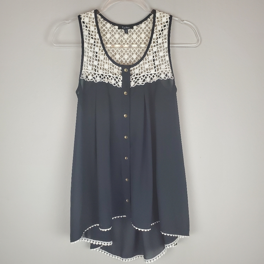 Monteau Anthropologie Black and Knit Tank Top